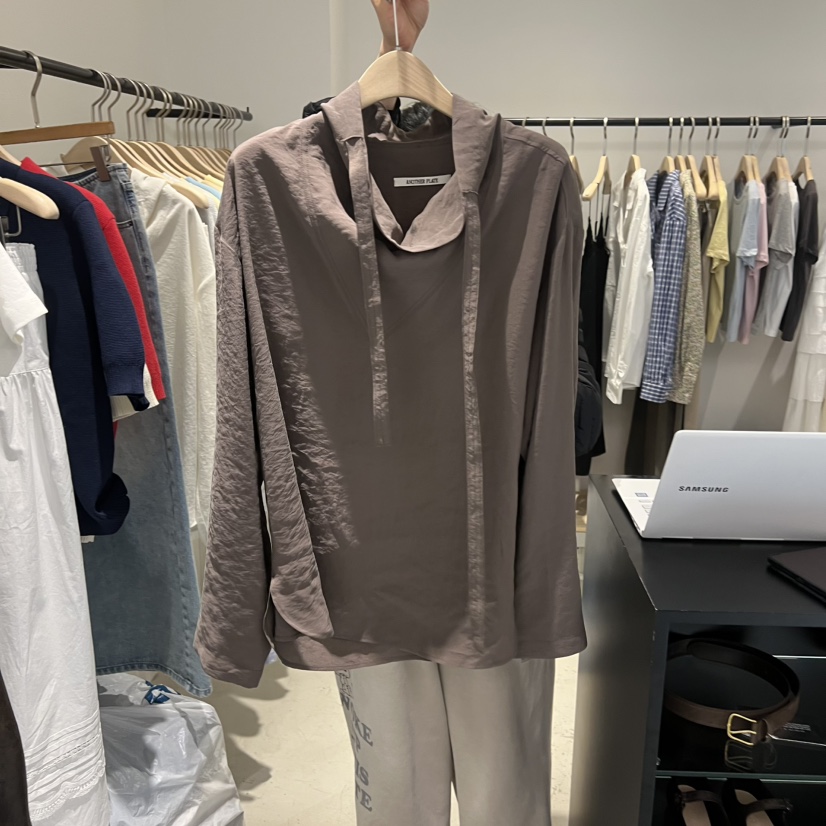 PLATE東大門代購女裝新款26春夏熱賣真品職業推薦襯衫蕾絲衫PLATE襯衫/蕾絲衫圖色1