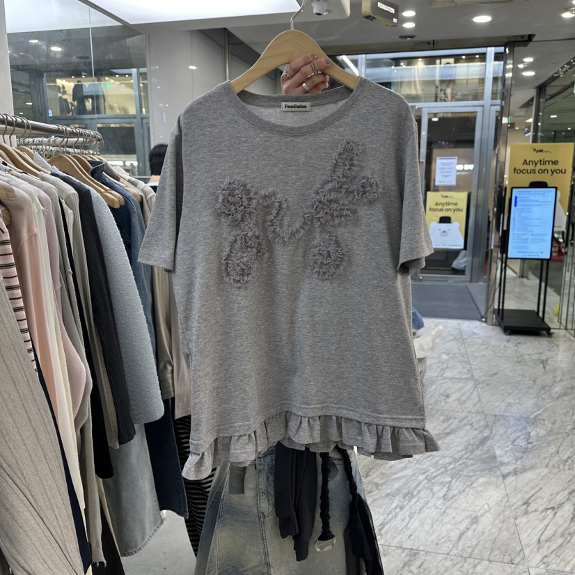 FOUNDATION韓國直郵女士新品推薦熱賣真品26春夏職業休閑T恤FOUNDATIONT恤圖色2