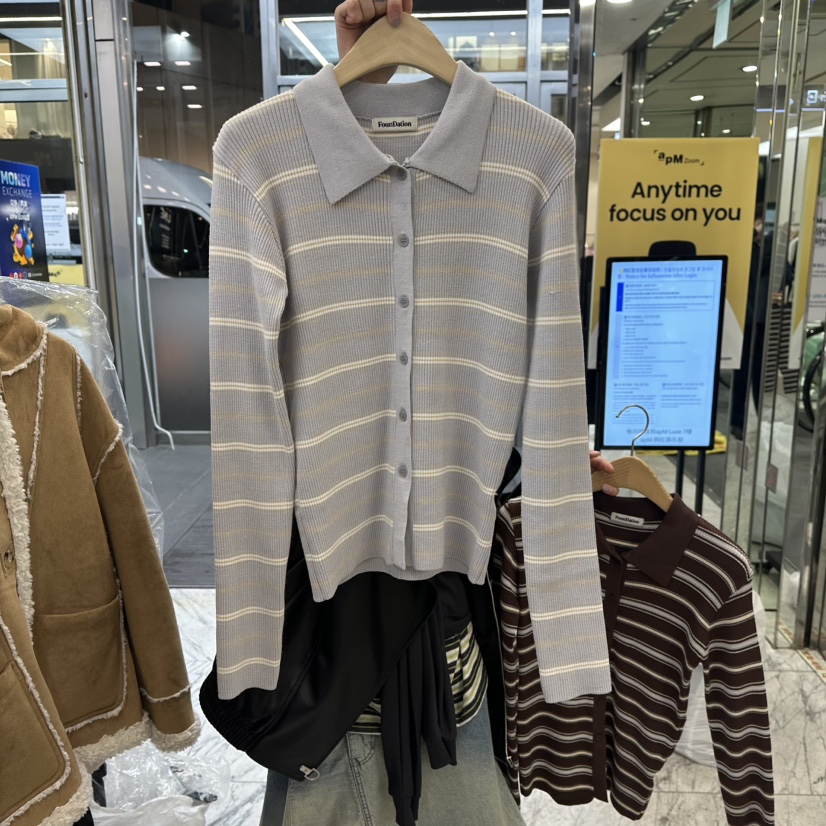 FOUNDATION韓國直郵女士新款真品人氣針織衫不含內搭羊毛衫FOUNDATION針織衫圖色2