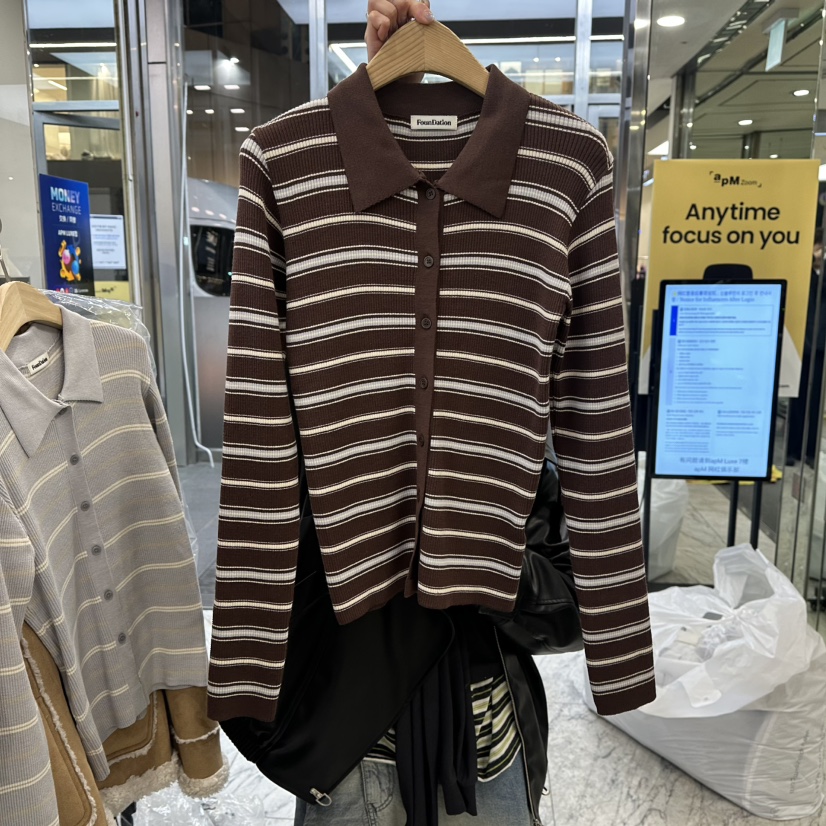 FOUNDATION韓國直郵女士新款真品人氣針織衫不含內搭羊毛衫FOUNDATION針織衫圖色3