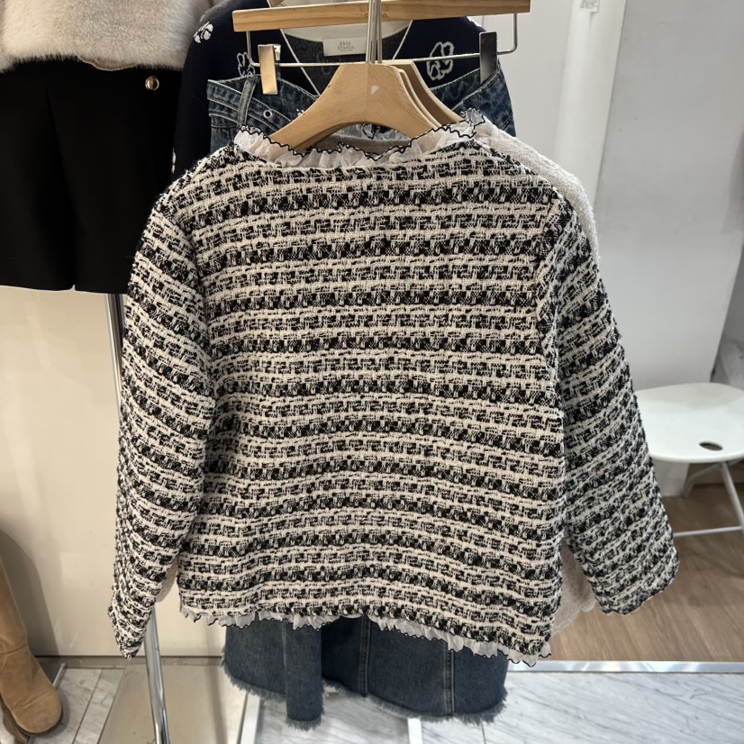 ABLESTUDIO東大門實拍女士新款26春夏推薦時尚夾克粗花呢ABLESTUDIO夾克