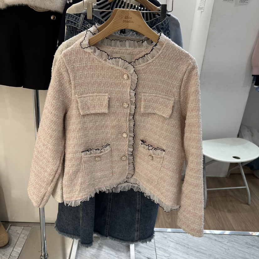 ABLESTUDIO東大門實拍女士新款26春夏推薦時尚夾克粗花呢ABLESTUDIO夾克圖色2