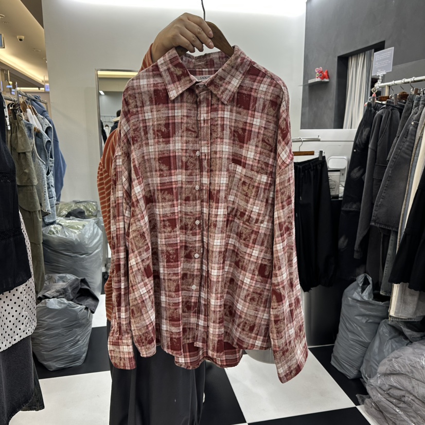 LADYBLACK東大門代購女裝新款人氣休閑推薦襯衫蕾絲衫格子LADYBLACK/THE BLACK襯衫/蕾絲衫圖色1