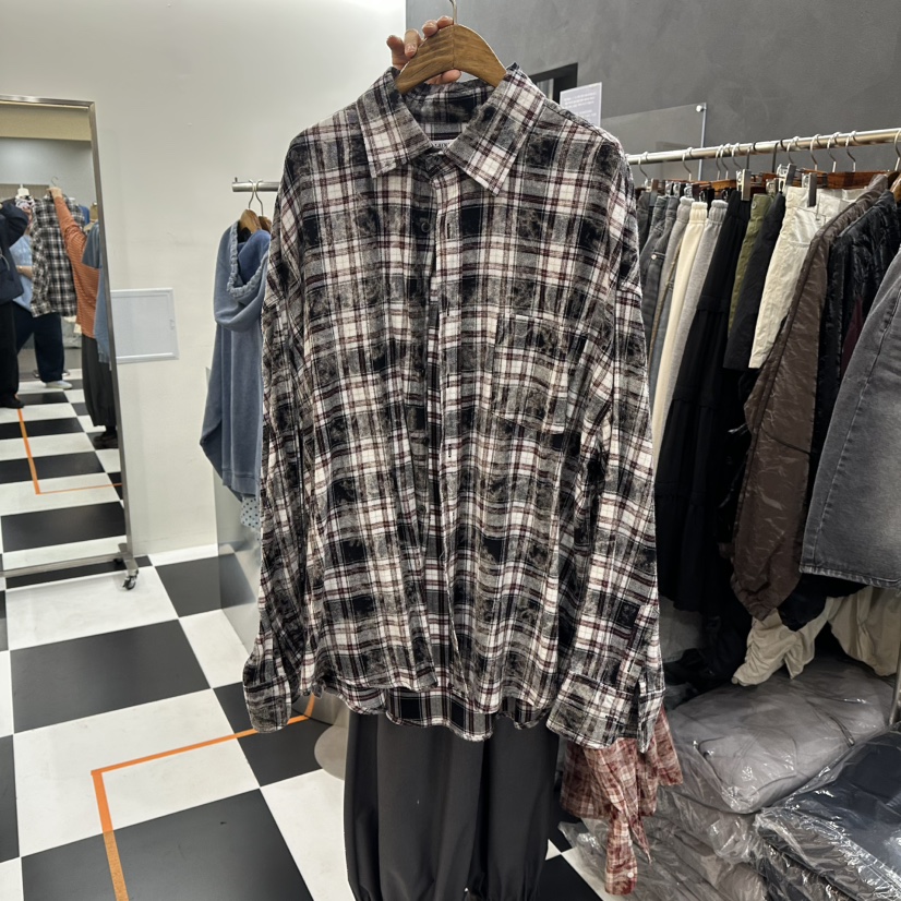 LADYBLACK東大門代購女裝新款人氣休閑推薦襯衫蕾絲衫格子LADYBLACK/THE BLACK襯衫/蕾絲衫圖色2