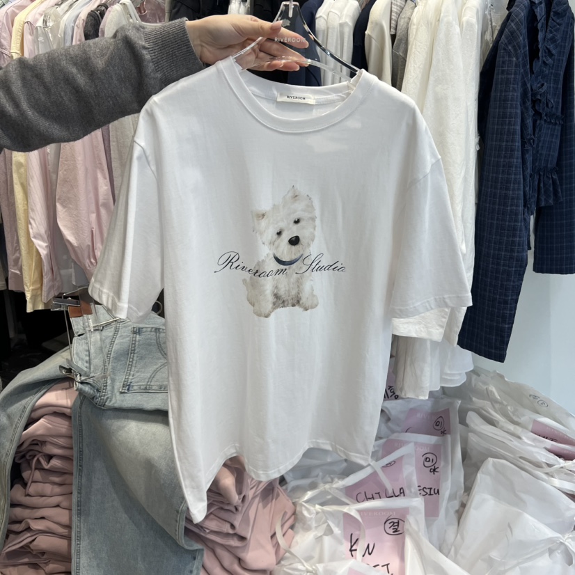 RIVEROOM韓國直郵女裝新款休閑26春夏熱賣時尚推薦真品T恤RIVEROOMT恤圖色2