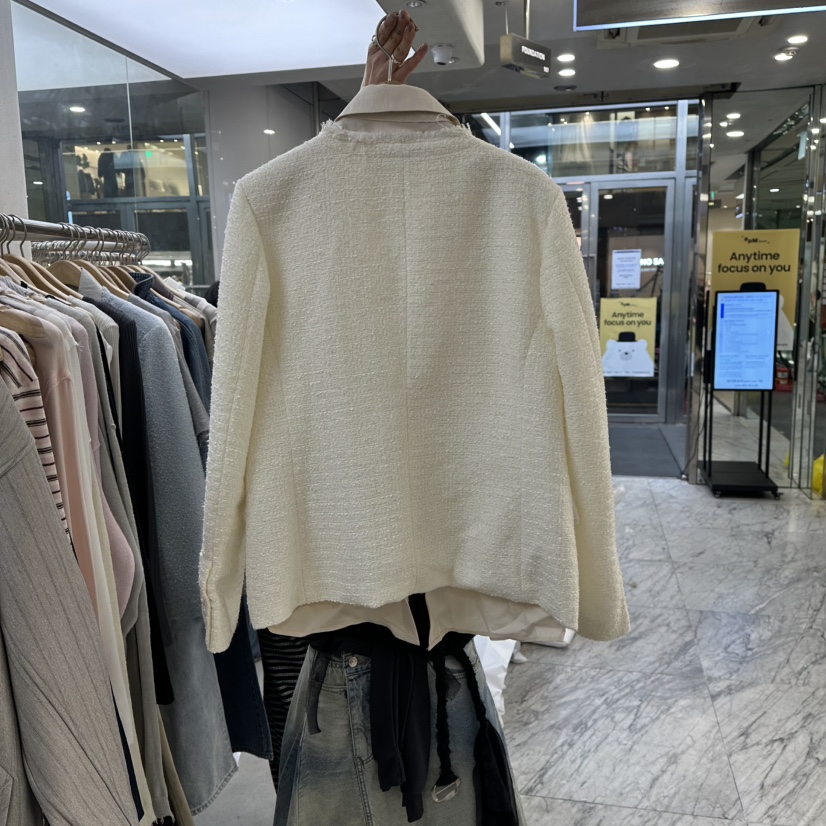 FOUNDATION東大門代購女裝新品熱賣休閑職業真品夾克粗花呢FOUNDATION夾克