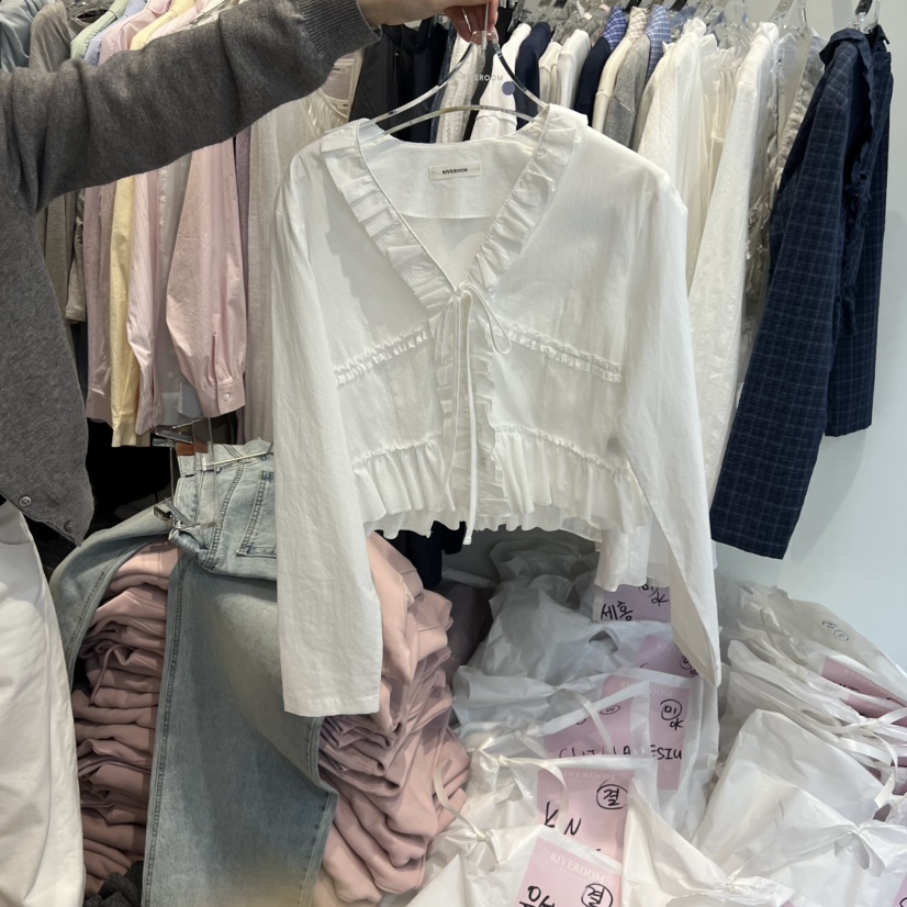 RIVEROOM東大門實拍女士新款推薦熱賣人氣時尚襯衫蕾絲衫RIVEROOM襯衫/蕾絲衫圖色2