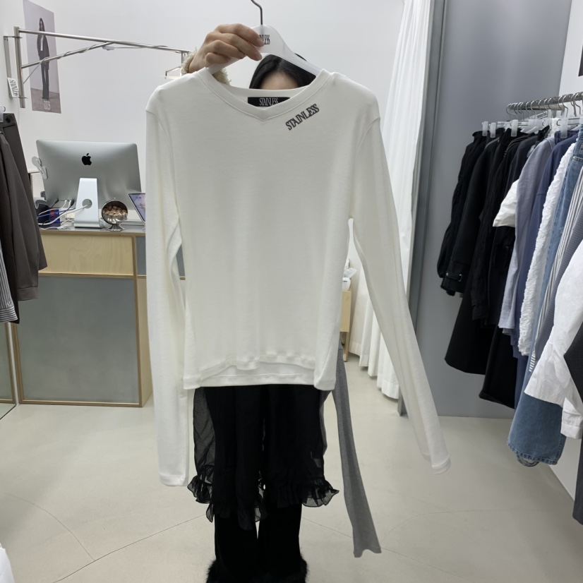 STAINLESS東大門直郵女裝新款推薦真品休閑人氣26春夏長袖T恤STAINLESS長袖T恤圖色1