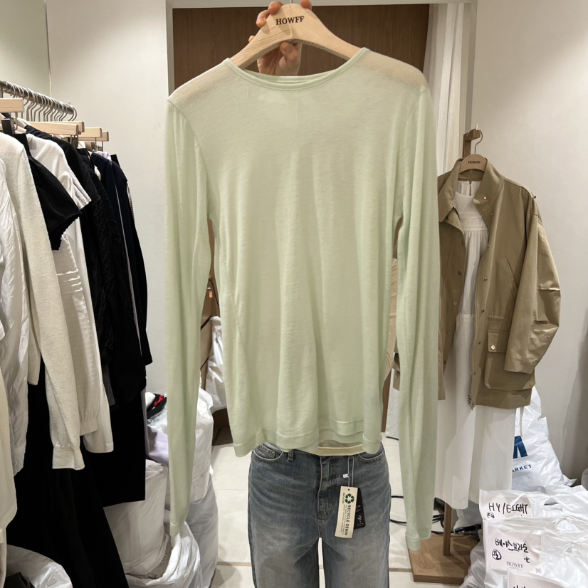 HOWFF東大門直郵女裝新品熱賣26春夏人氣推薦真品長袖T恤HOWFF長袖T恤圖色1
