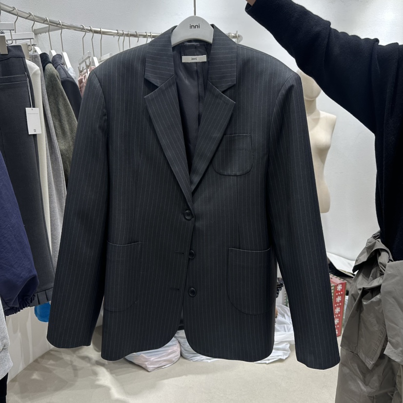 INNI韓國直郵女士新品推薦時尚26春夏熱賣休閑真品人氣夾克inni夾克圖色1墨色