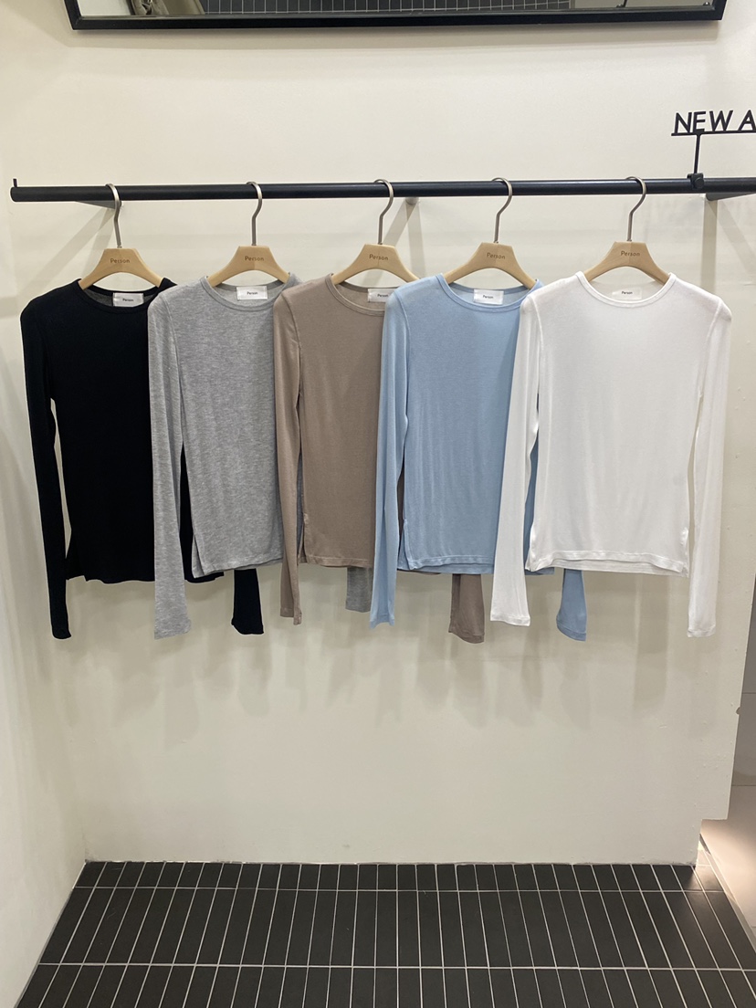 PERSON韓國直郵女士新款真品休閑職業26春夏推薦時尚長袖T恤PERSON長袖T恤
