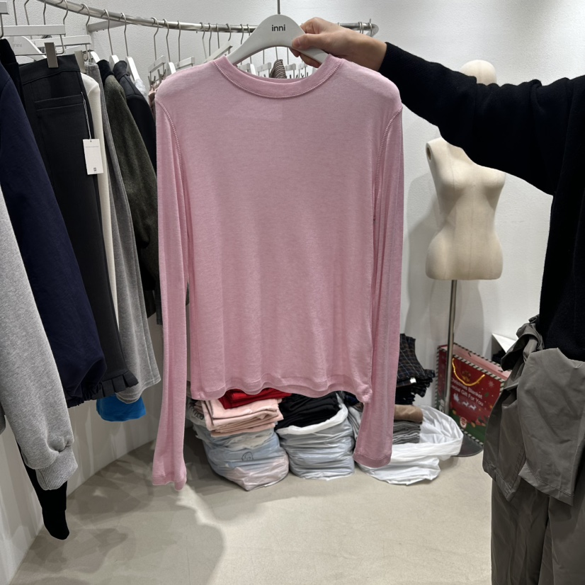 INNI東大門代購女士新品熱賣真品時尚推薦職業人氣長袖T恤inni長袖T恤圖色3