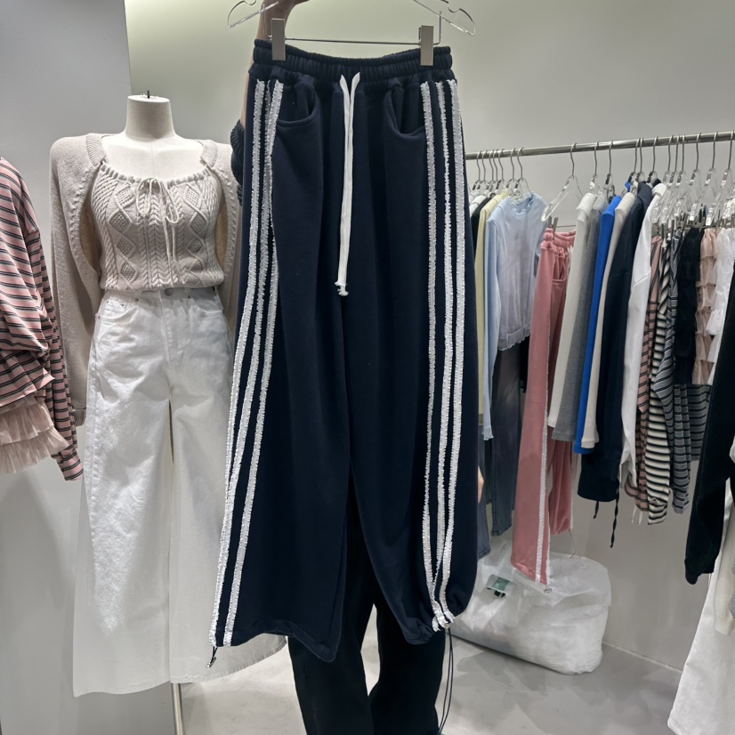 BAIE.38東大門直郵女士新款推薦時尚職業休閑褲斜紋布蕾絲BAIE.38休閑褲圖色3