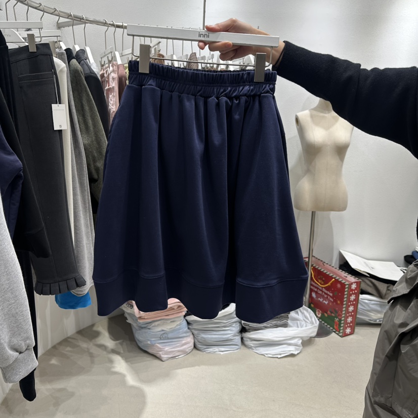 INNI韓國代購女士新款職業真品人氣休閑熱賣推薦26春夏短裙inni短裙圖色1深藍色