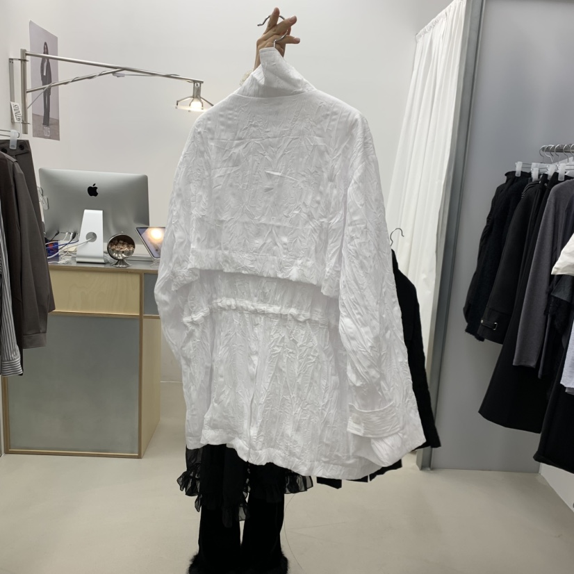 STAINLESS東大門實拍女裝新品熱賣推薦職業真品夾克高領褶裥STAINLESS夾克