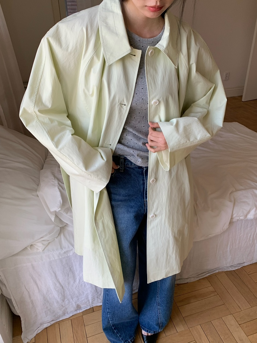 LOVE MY SANTA東大門代購女裝新品時尚職業長款風衣含腰帶Santa/LOVE MY SANTA長款風衣