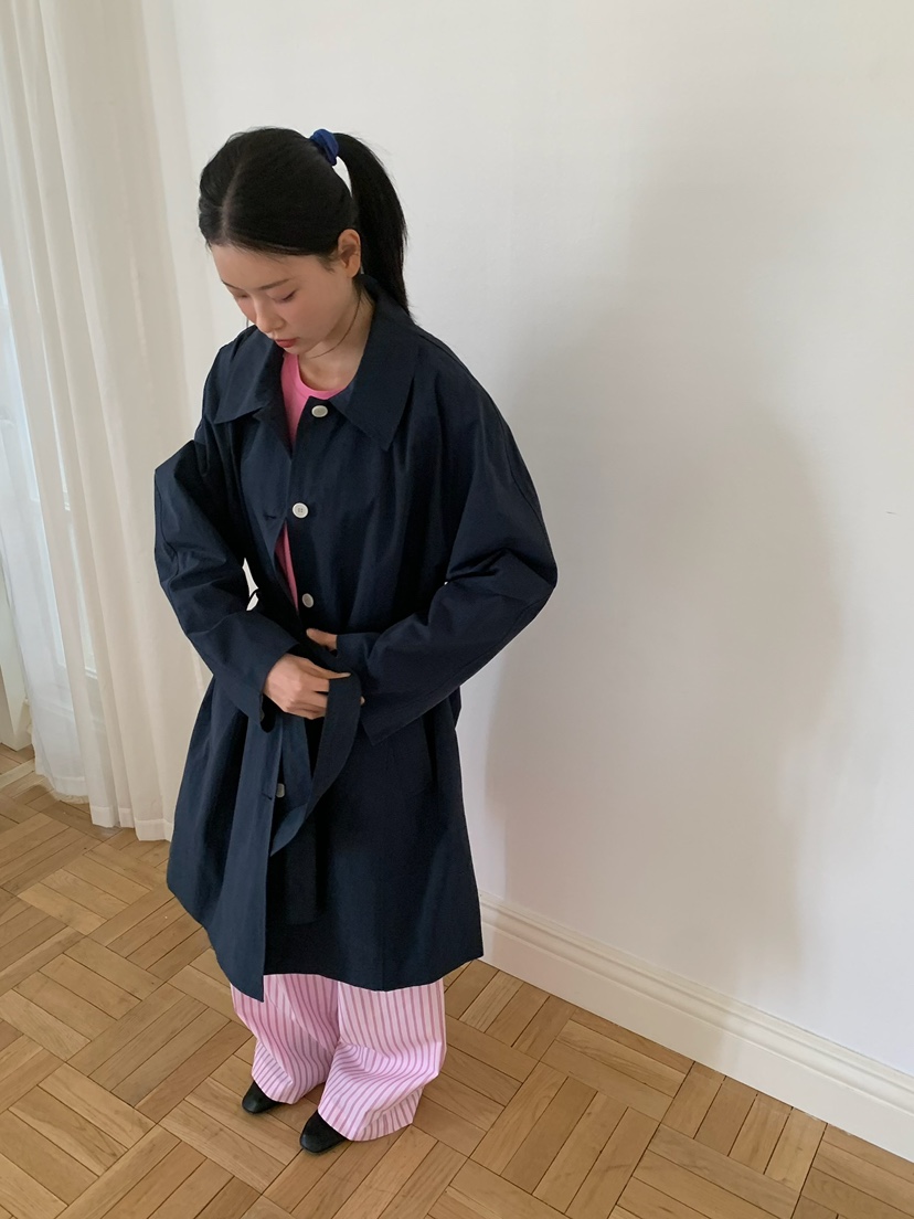 LOVE MY SANTA東大門代購女裝新品時尚職業長款風衣含腰帶Santa/LOVE MY SANTA長款風衣