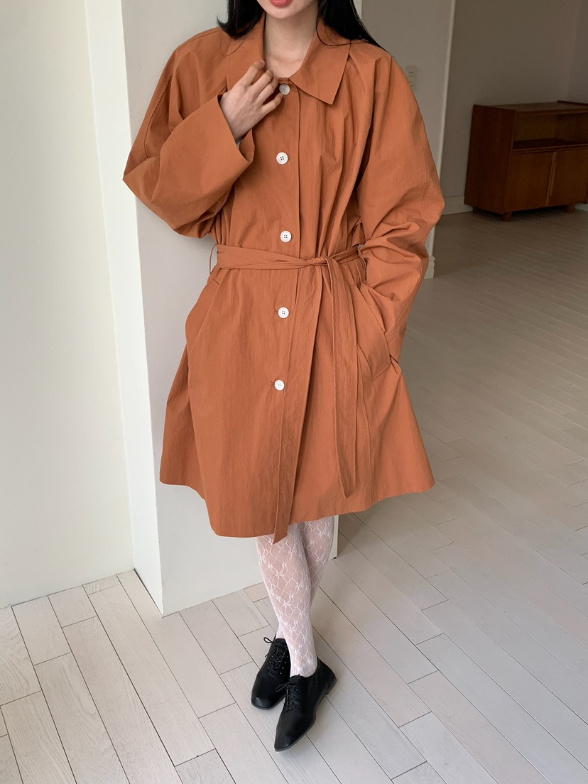 LOVE MY SANTA東大門代購女裝新品時尚職業長款風衣含腰帶Santa/LOVE MY SANTA長款風衣圖色2