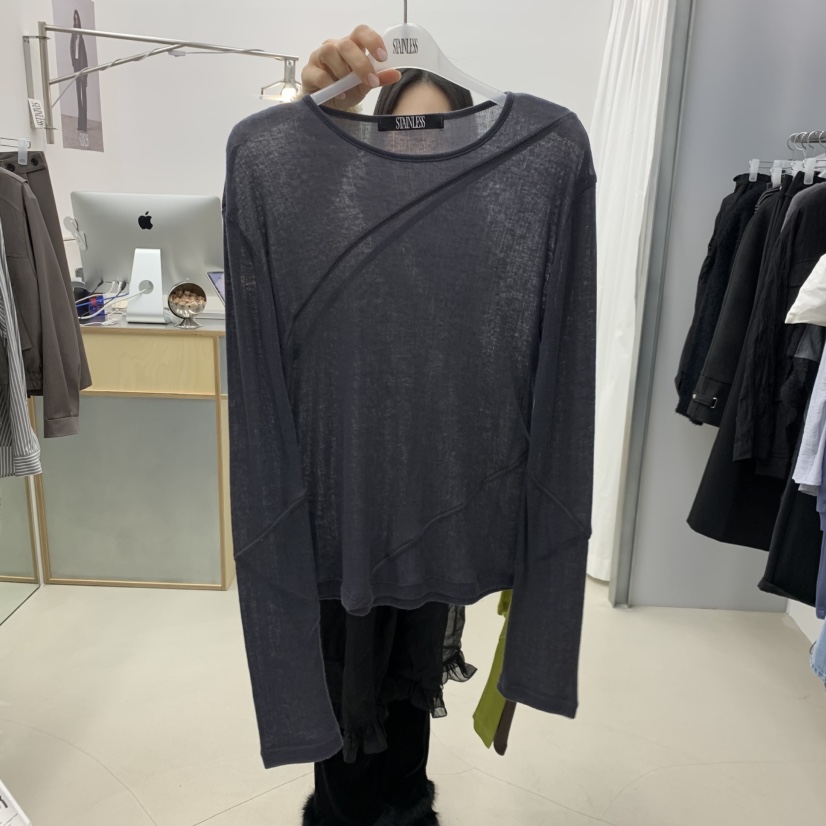 STAINLESS東大門代購女士新品推薦時尚休閑人氣職業長袖T恤STAINLESS長袖T恤圖色4