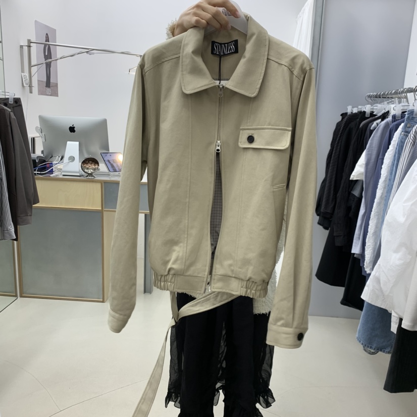 STAINLESS東大門實拍女裝新品休閑26春夏人氣推薦夾克含腰帶STAINLESS夾克圖色1