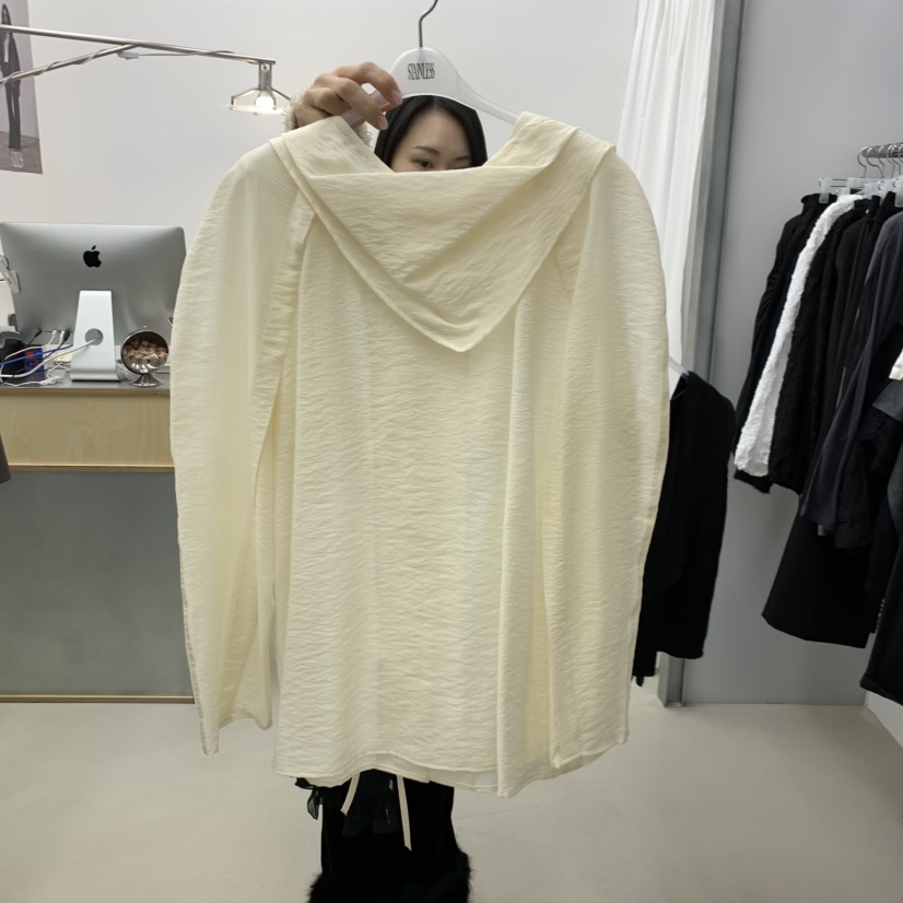 STAINLESS東大門代購女士新款推薦26春夏襯衫蕾絲衫透視圍巾STAINLESS襯衫/蕾絲衫圖色2