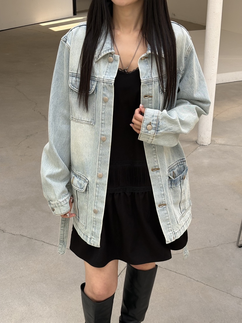 Verbena東大門實拍女裝新款職業真品熱賣26春夏夾克含腰帶口袋Verbena夾克