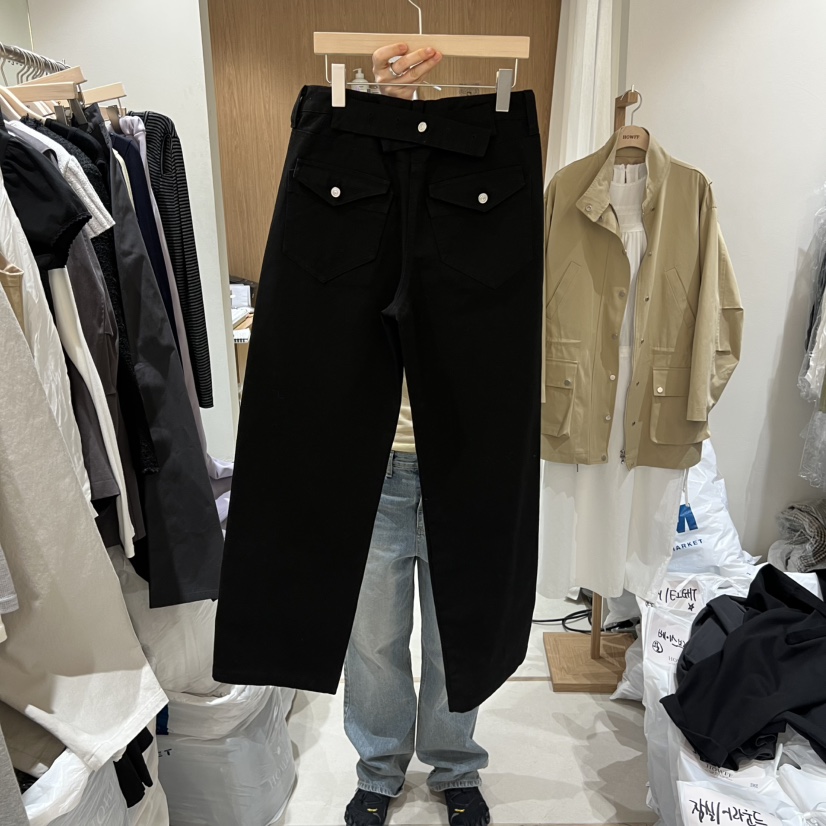 HOWFF韓國代購女裝新品26春夏休閑人氣真品推薦休閑褲斜紋布HOWFF休閑褲