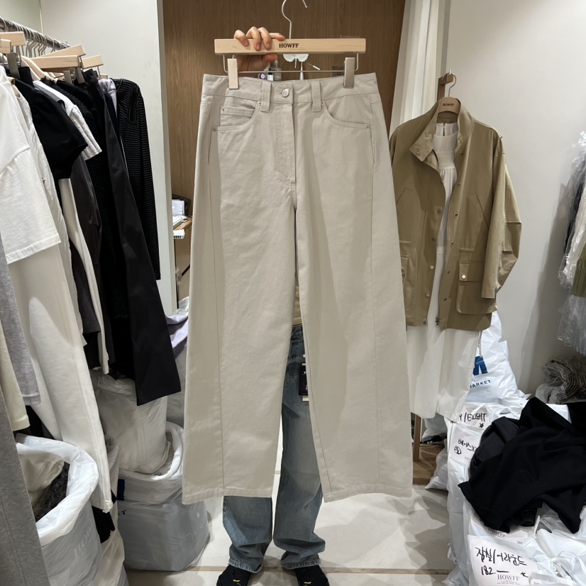 HOWFF韓國代購女裝新品26春夏休閑人氣真品推薦休閑褲斜紋布HOWFF休閑褲圖色1