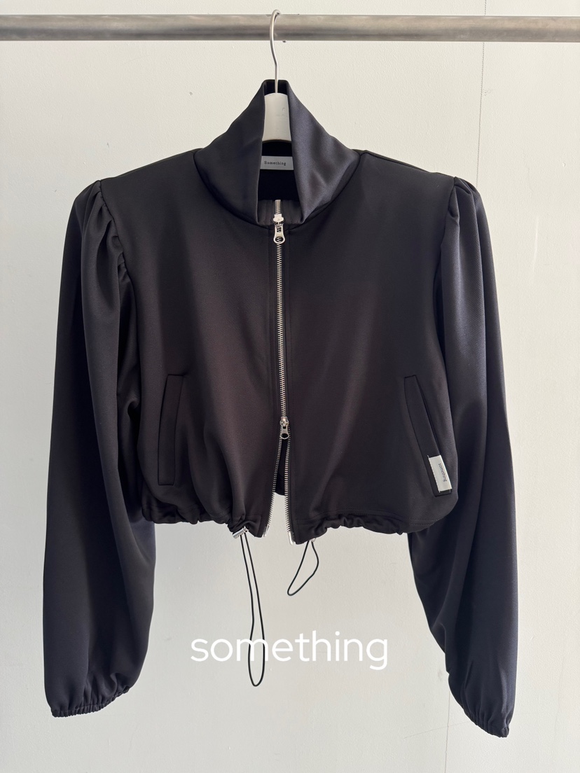 SOMETHING-L/FANCY韓國直郵女士新款熱賣真品時尚夾克拉鏈SOMETHING-L/FANCY夾克圖色4黑