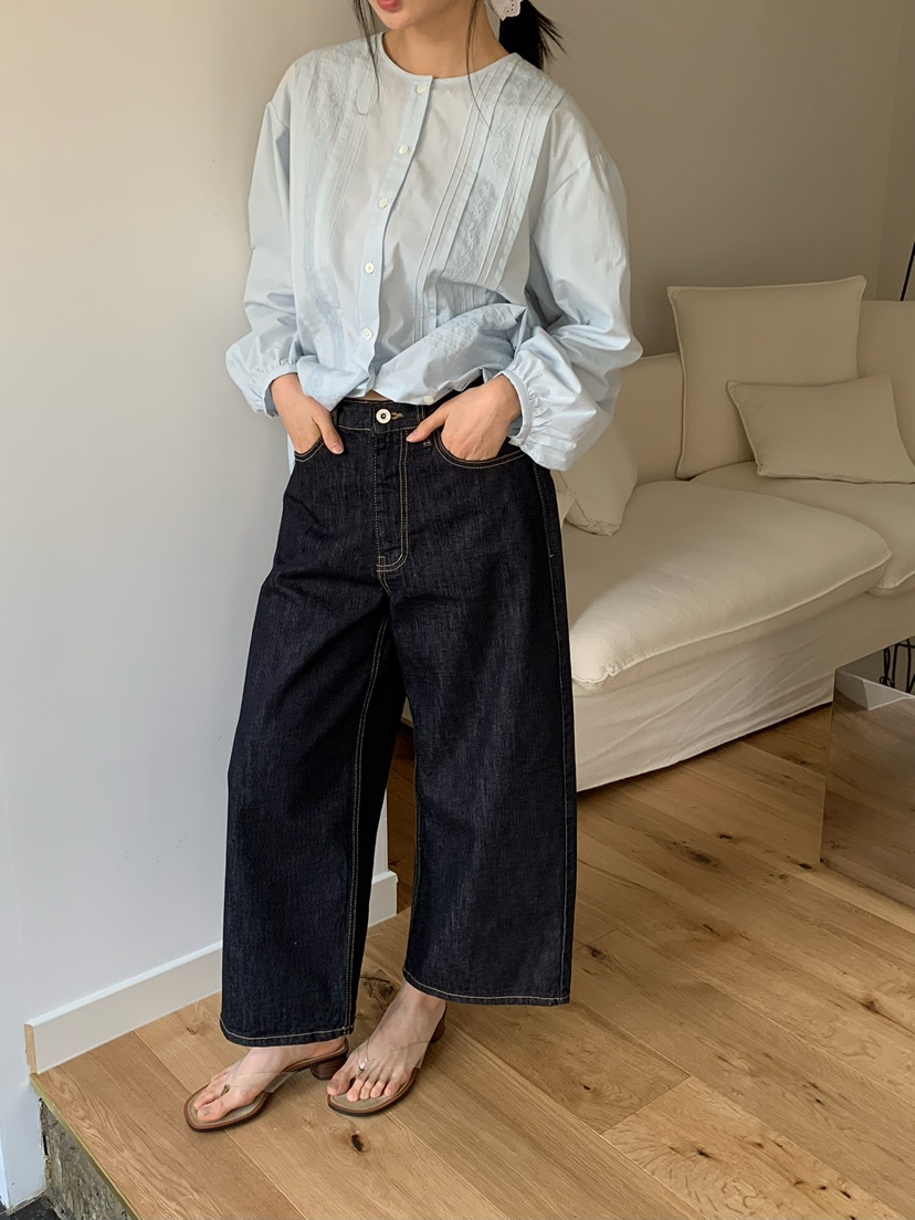 LOVE MY SANTA韓國代購女士新款熱賣26春夏真品牛仔褲短款Santa/LOVE MY SANTA牛仔褲