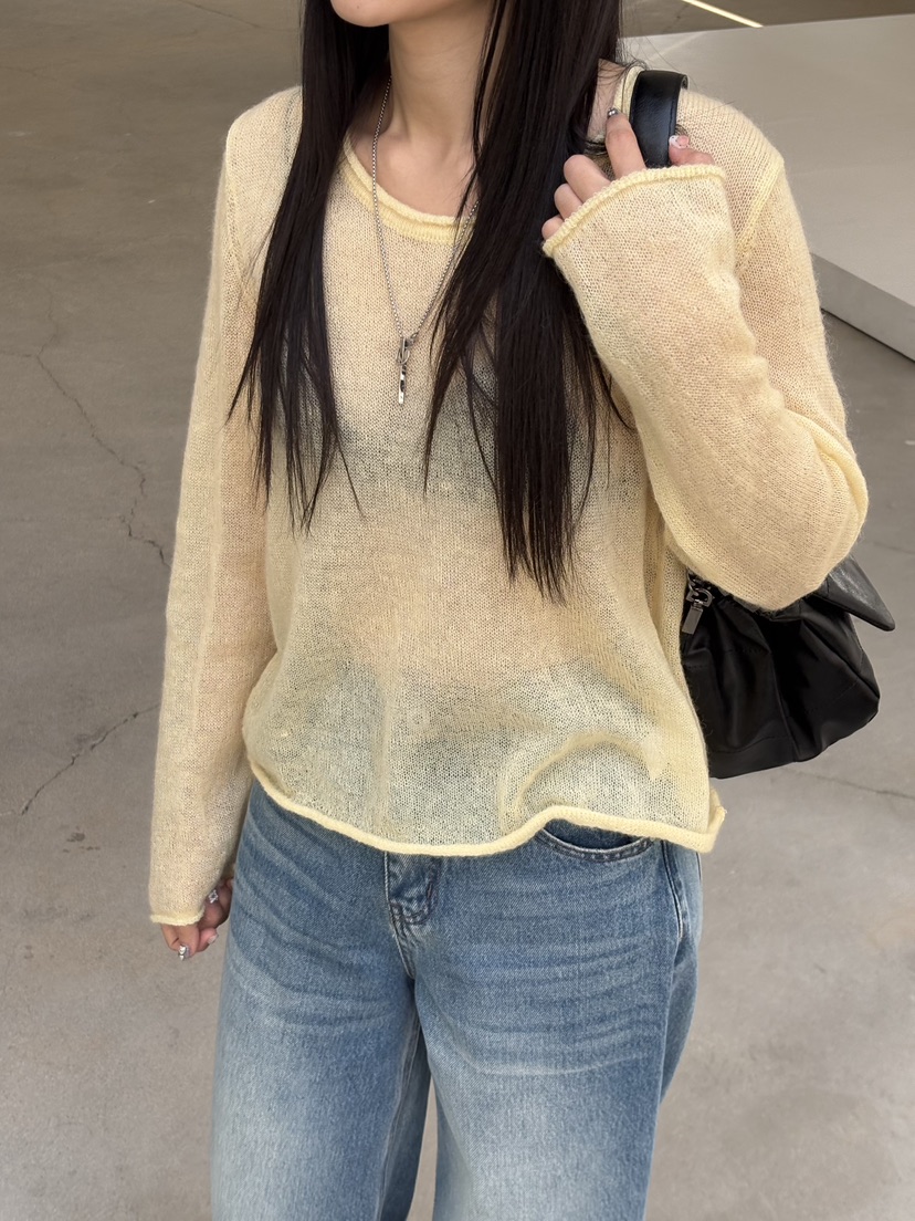 Verbena東大門代購女士新款26春夏真品休閑推薦針織衫馬海毛Verbena針織衫