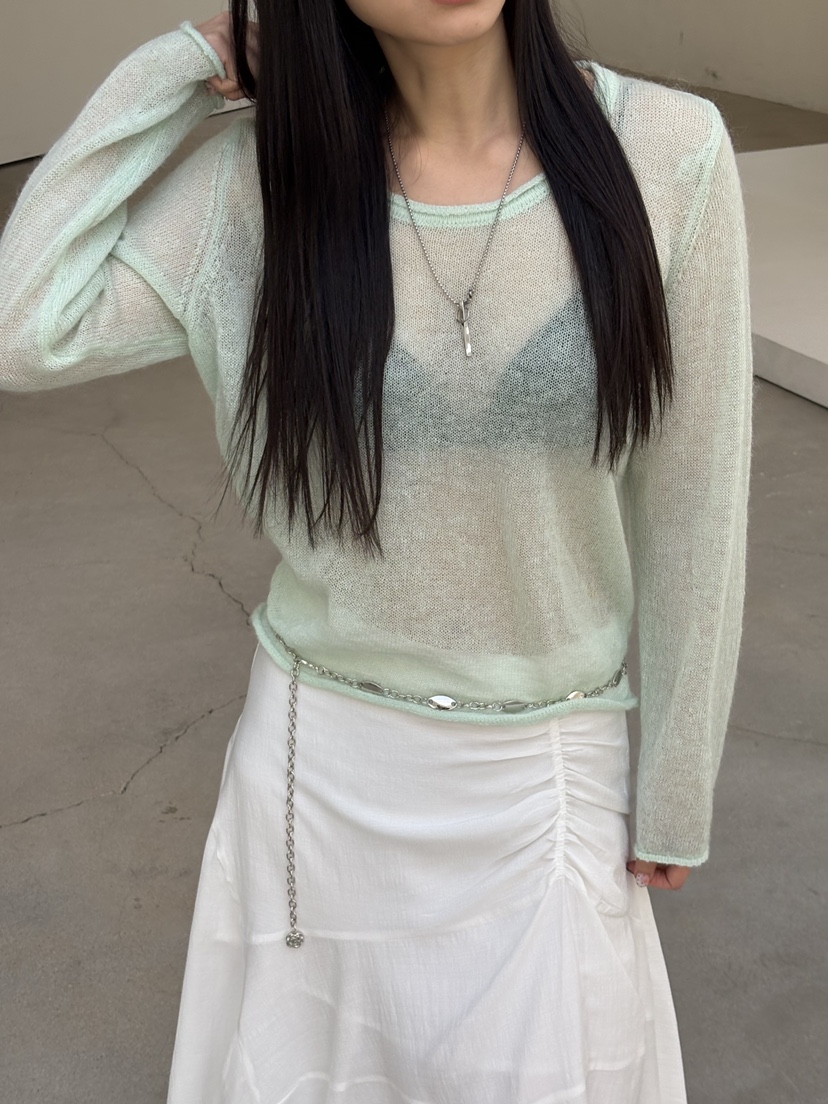 Verbena東大門代購女士新款26春夏真品休閑推薦針織衫馬海毛Verbena針織衫