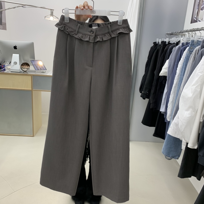 STAINLESS韓國直郵女士新款休閑熱賣人氣時尚休閑褲荷葉邊STAINLESS休閑褲圖色1