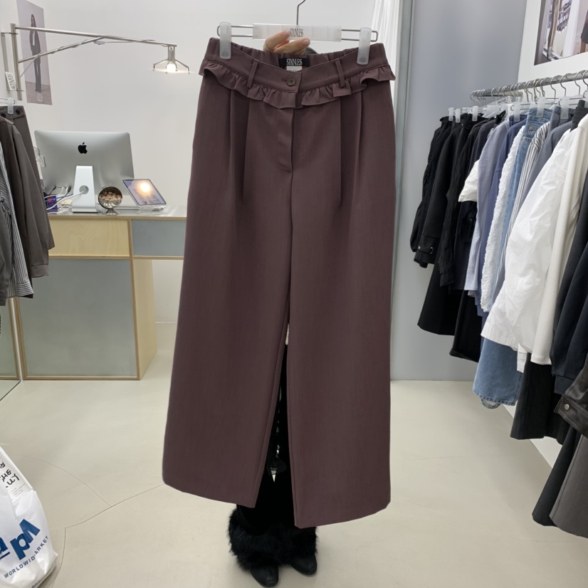 STAINLESS韓國直郵女士新款休閑熱賣人氣時尚休閑褲荷葉邊STAINLESS休閑褲圖色2