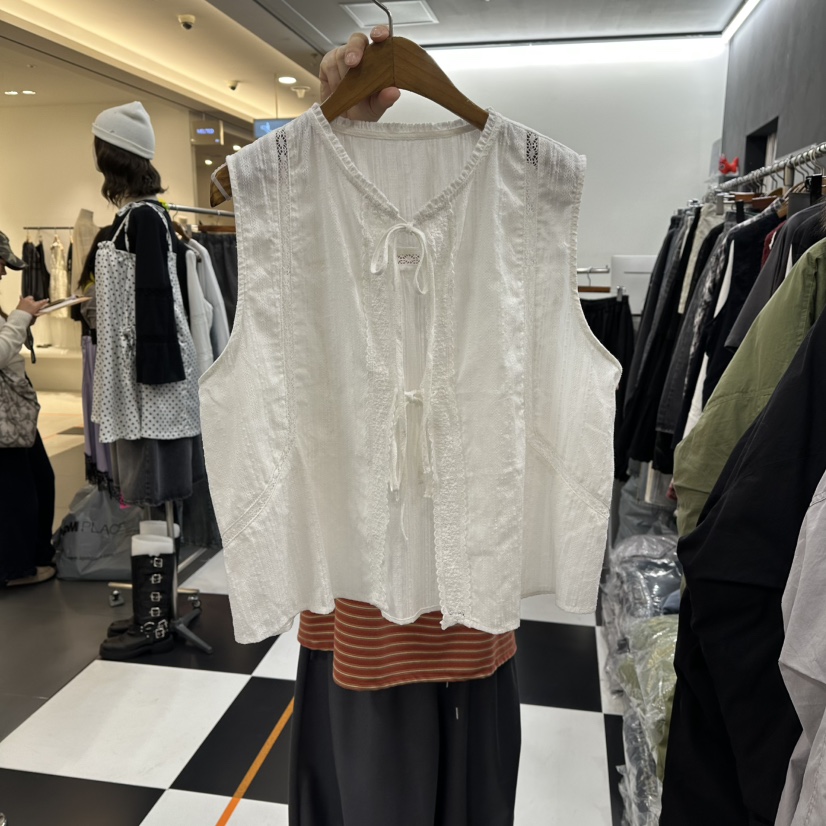 LADYBLACK東大門代購女裝新款26春夏人氣真品職業馬甲系帶LADYBLACK/THE BLACK馬甲圖色1