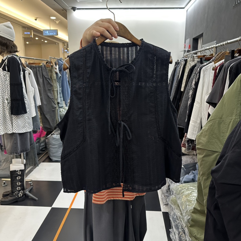 LADYBLACK東大門代購女裝新款26春夏人氣真品職業馬甲系帶LADYBLACK/THE BLACK馬甲圖色2