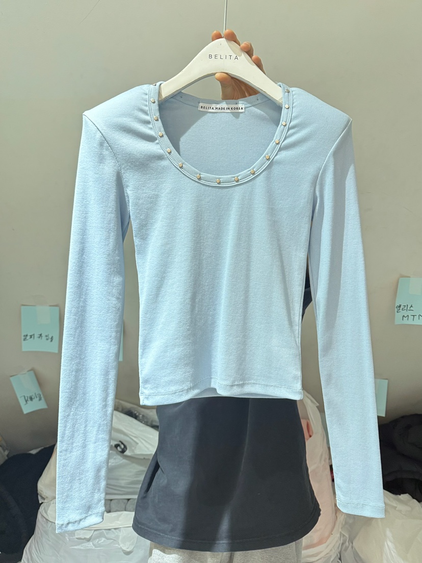 BELITA-L韓國代購女裝新款人氣休閑職業熱賣真品長袖T恤BELITA-L長袖T恤圖色2