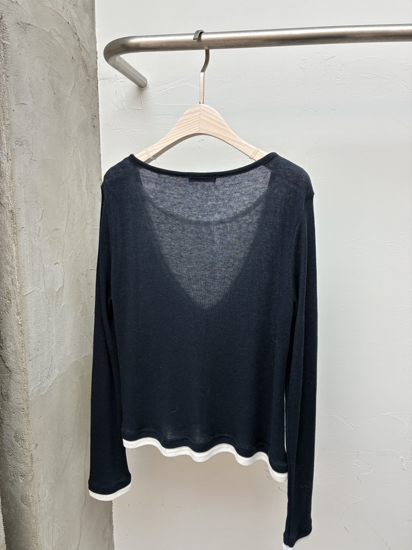 Verbena韓國直郵女士新品休閑職業真品人氣26春夏長袖T恤V領Verbena長袖T恤