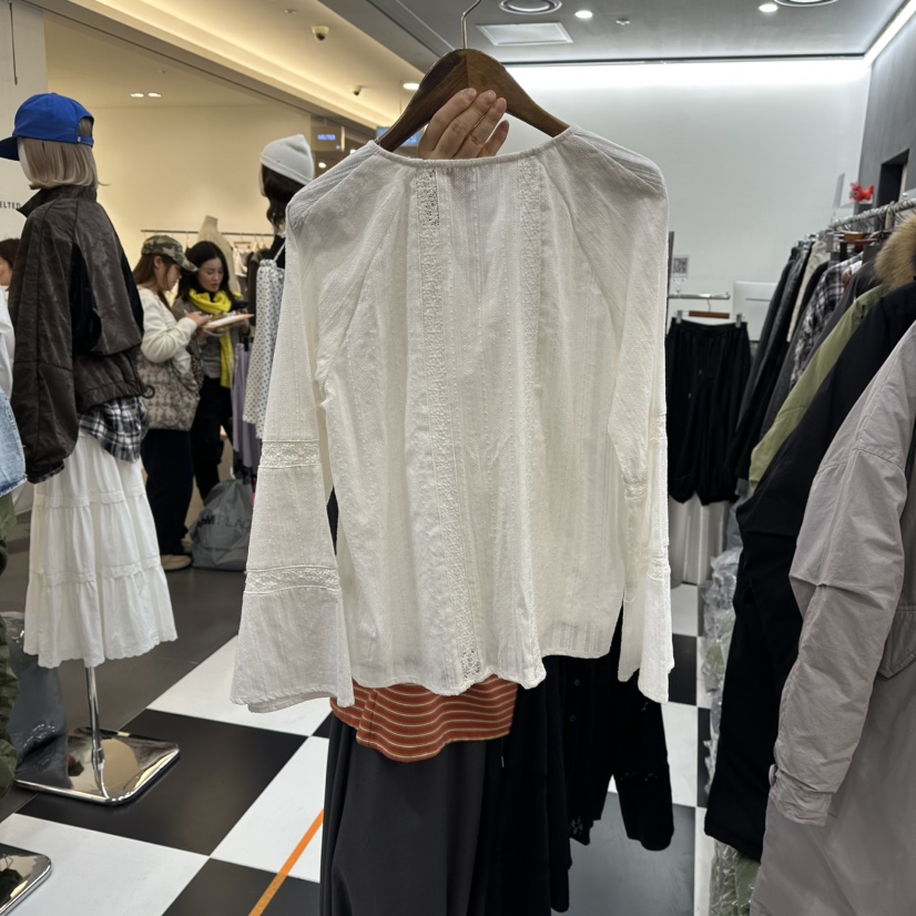 LADYBLACK韓國代購女士新品休閑26春夏推薦襯衫蕾絲衫蕾絲LADYBLACK/THE BLACK襯衫/蕾絲衫