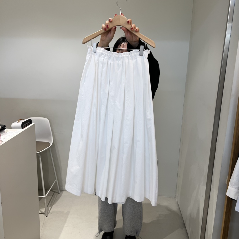 OUTRENE東大門直郵女裝新款時尚26春夏半身裙中短裙棉質褶裥OUTRENE半身裙/中短裙