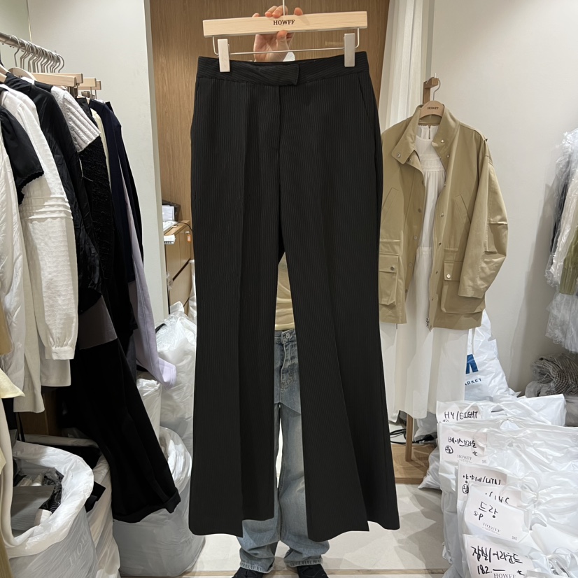 HOWFF東大門實拍女士新品26春夏休閑熱賣推薦休閑褲喇叭條紋HOWFF休閑褲圖色2