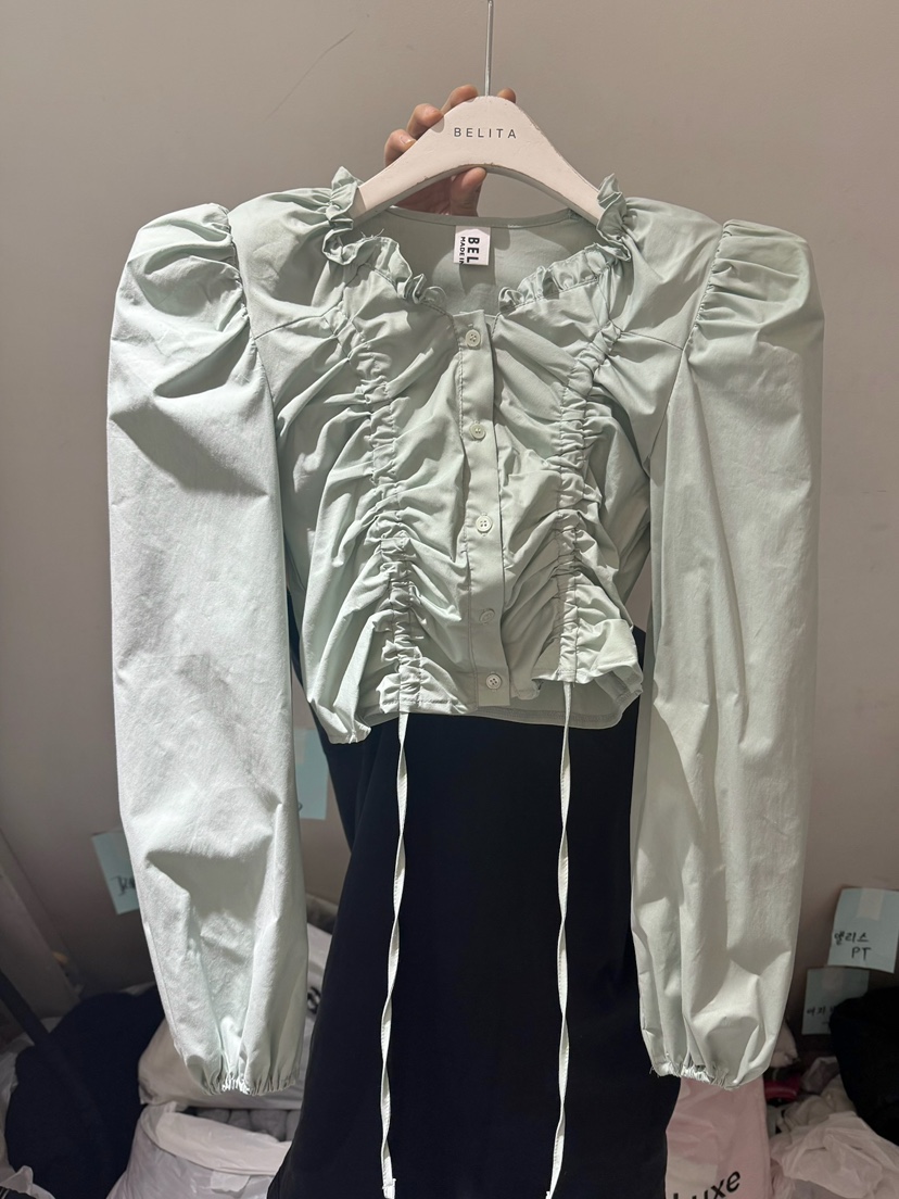 BELITA-L東大門代購女士新品真品熱賣休閑襯衫蕾絲衫系帶BELITA-L襯衫/蕾絲衫圖色3