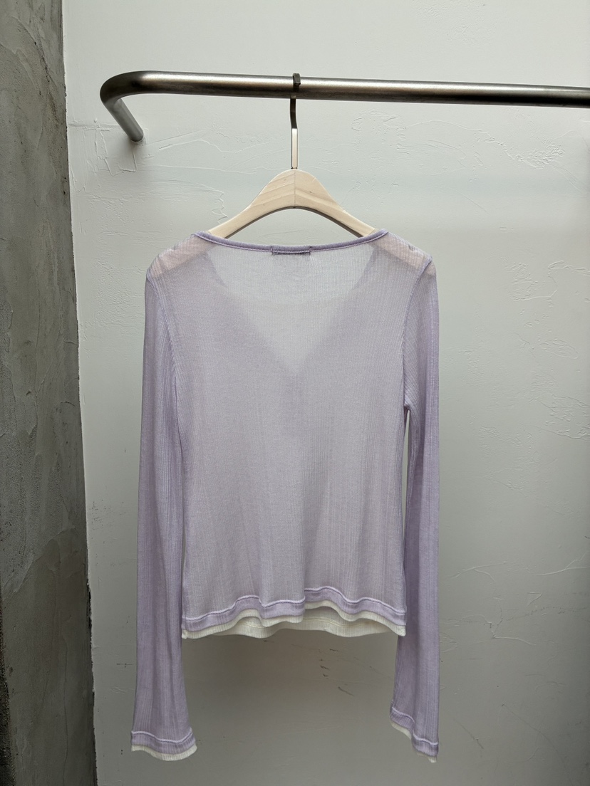 Verbena韓國代購女士新品職業人氣真品休閑26春夏長袖T恤紐扣Verbena長袖T恤