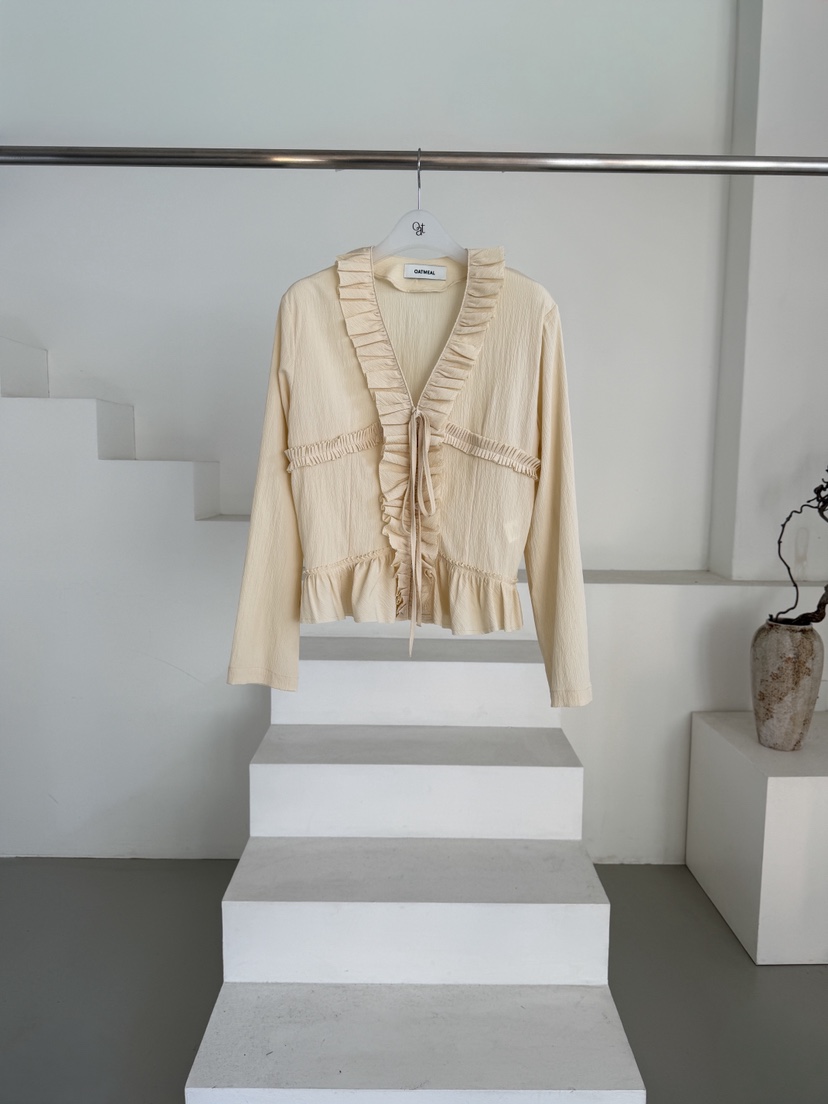 OATMEAL東大門代購女士新款人氣熱賣時尚休閑職業襯衫蕾絲衫OATMEAL襯衫/蕾絲衫圖色3