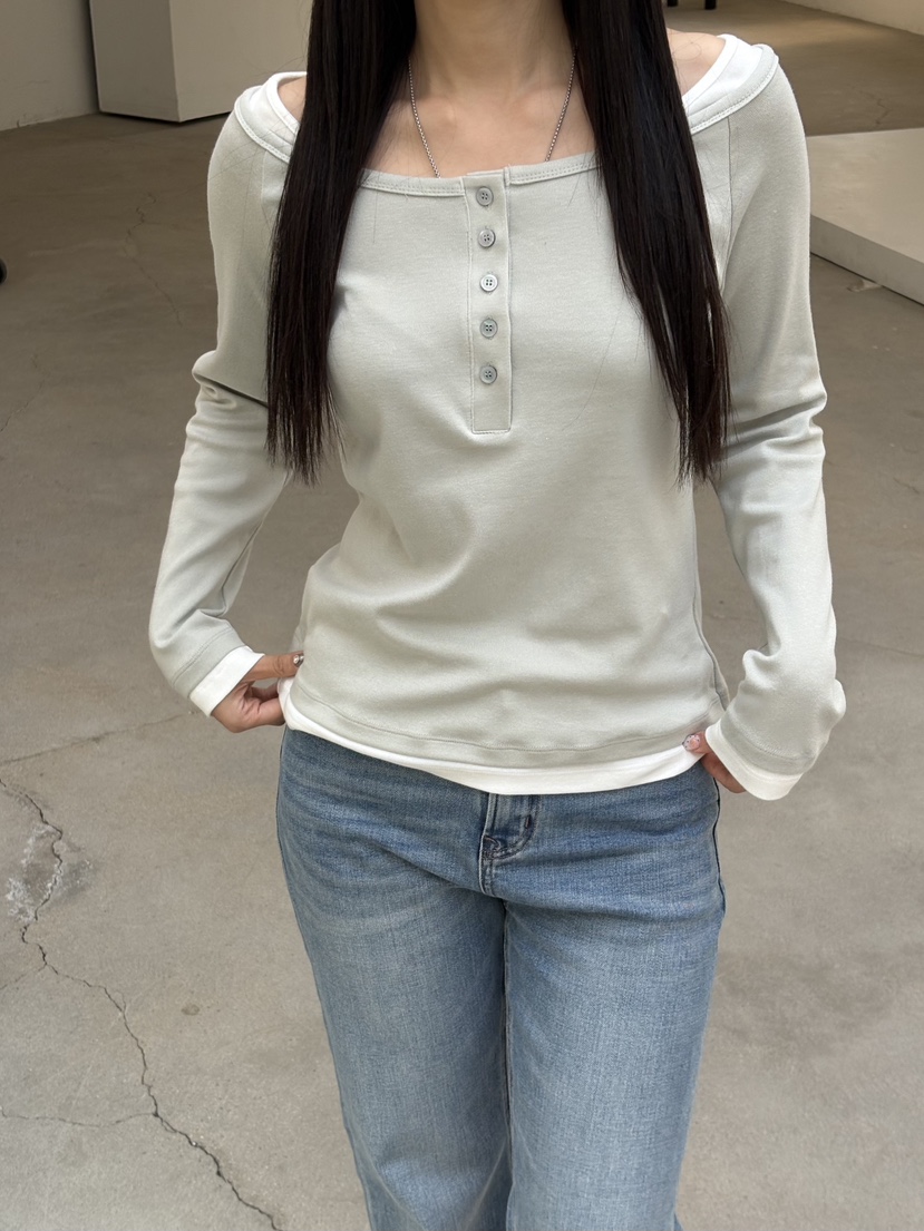 Verbena東大門實拍女裝新品熱賣職業26春夏推薦人氣長袖T恤Verbena長袖T恤