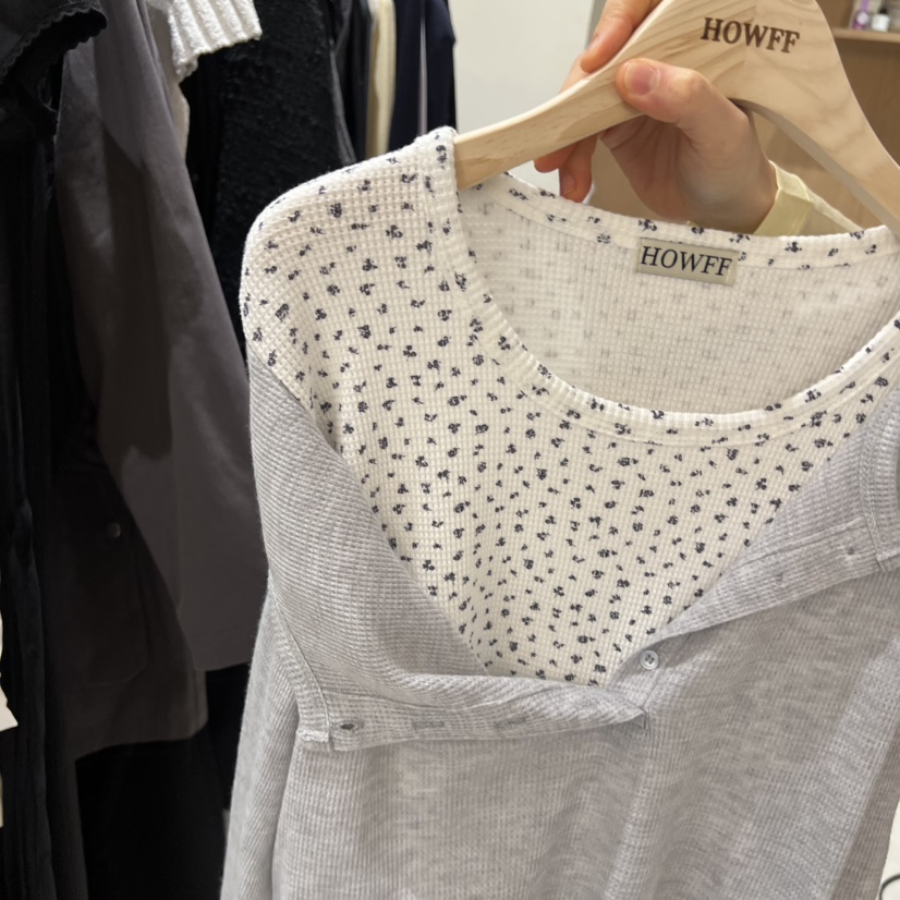 HOWFF韓國代購女裝新款真品休閑時尚人氣推薦26春夏長袖T恤HOWFF長袖T恤