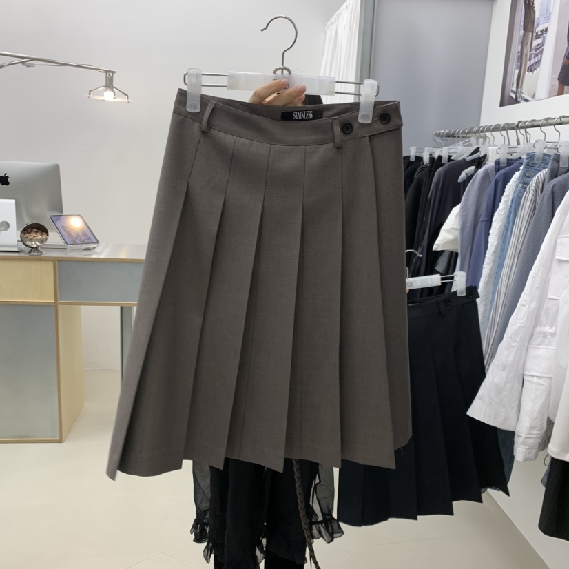 STAINLESS韓國直郵女士新款熱賣推薦半身裙中短裙裹身裙褶裥STAINLESS半身裙/中短裙圖色1