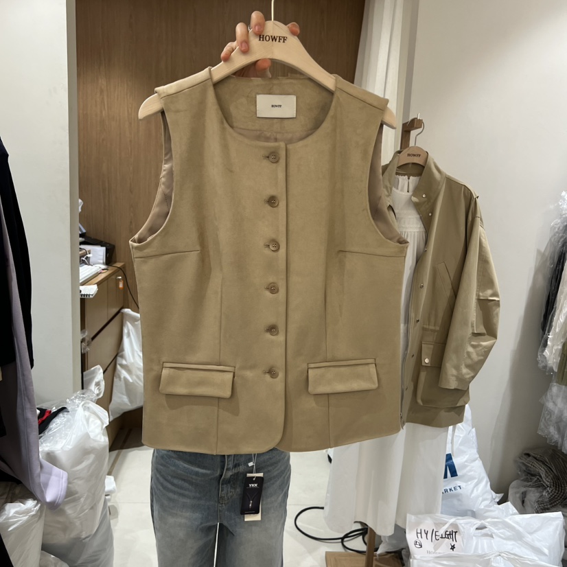 HOWFF韓國代購女士新品人氣時尚休閑職業熱賣馬甲不含內搭HOWFF馬甲圖色1