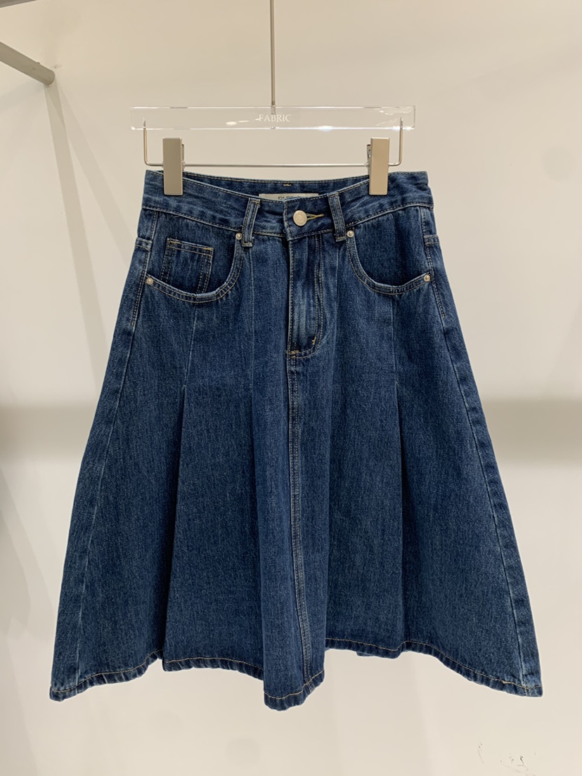 FABRIC韓國直郵女士新品休閑推薦真品職業半身裙中短裙褶裥FABRIC半身裙/中短裙圖色1