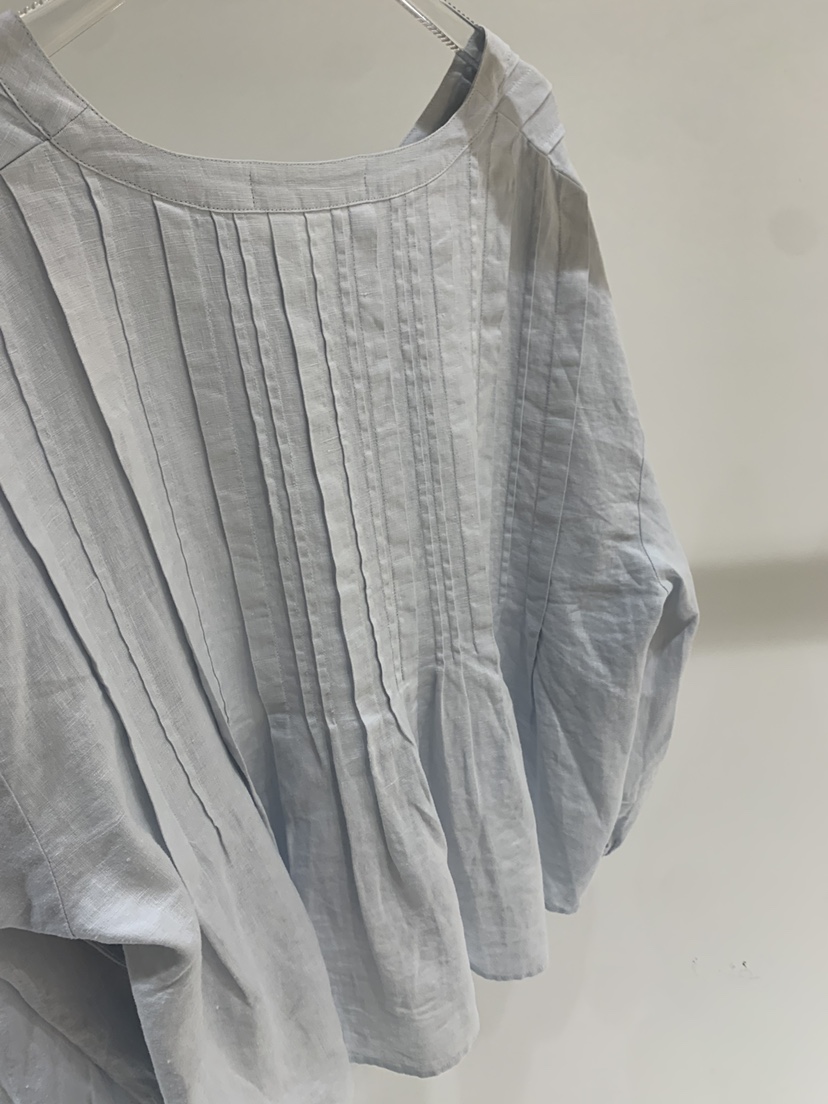 FABRIC東大門實拍女裝新品休閑推薦襯衫蕾絲衫亞麻布褶裥FABRIC襯衫/蕾絲衫